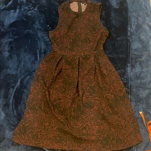 Who What Wear Burgundy and Black Midi Dress
